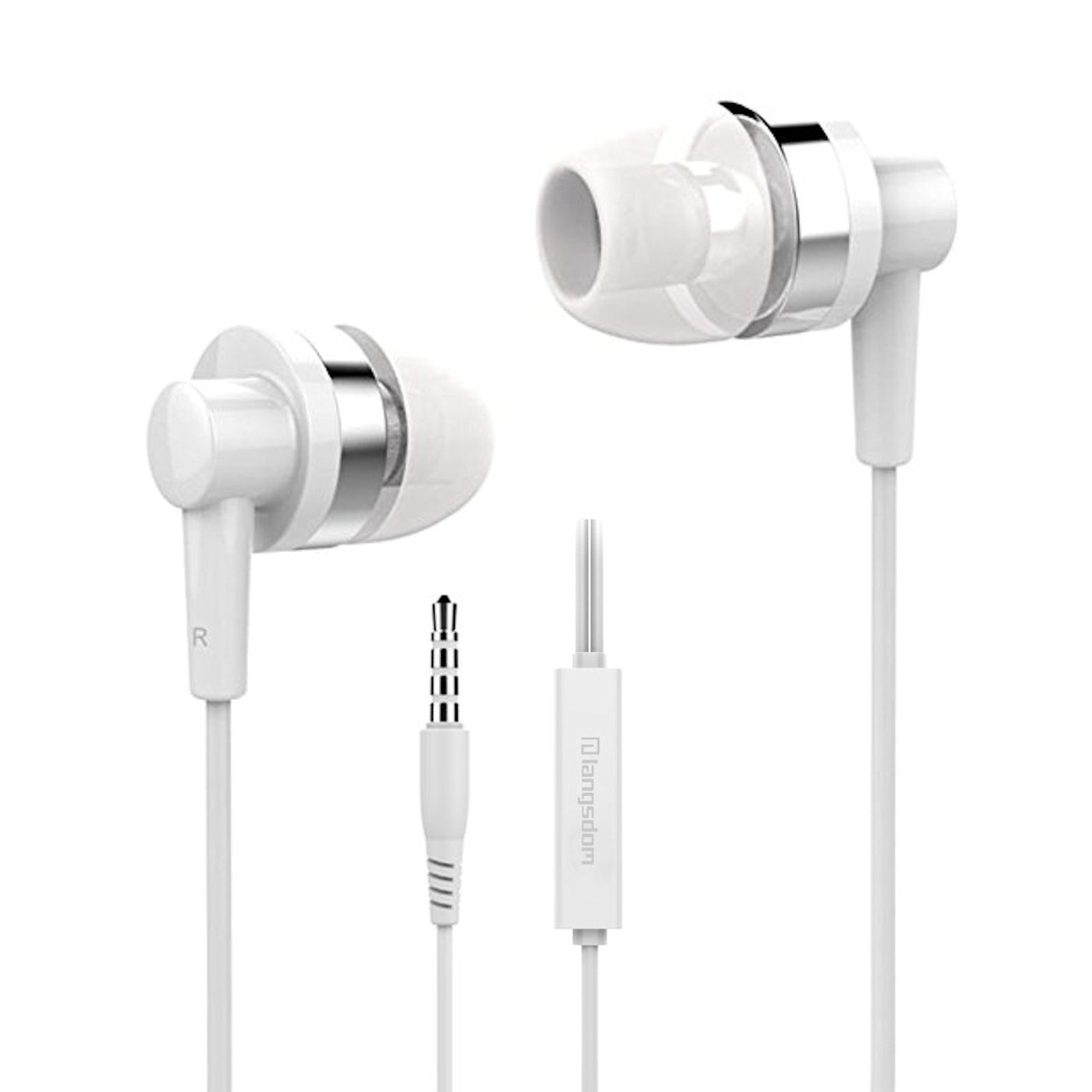 In-Ear Headset JD89 Weiss Kopfhörer Earphone Bass für Samsung Xiaomi LG HTC