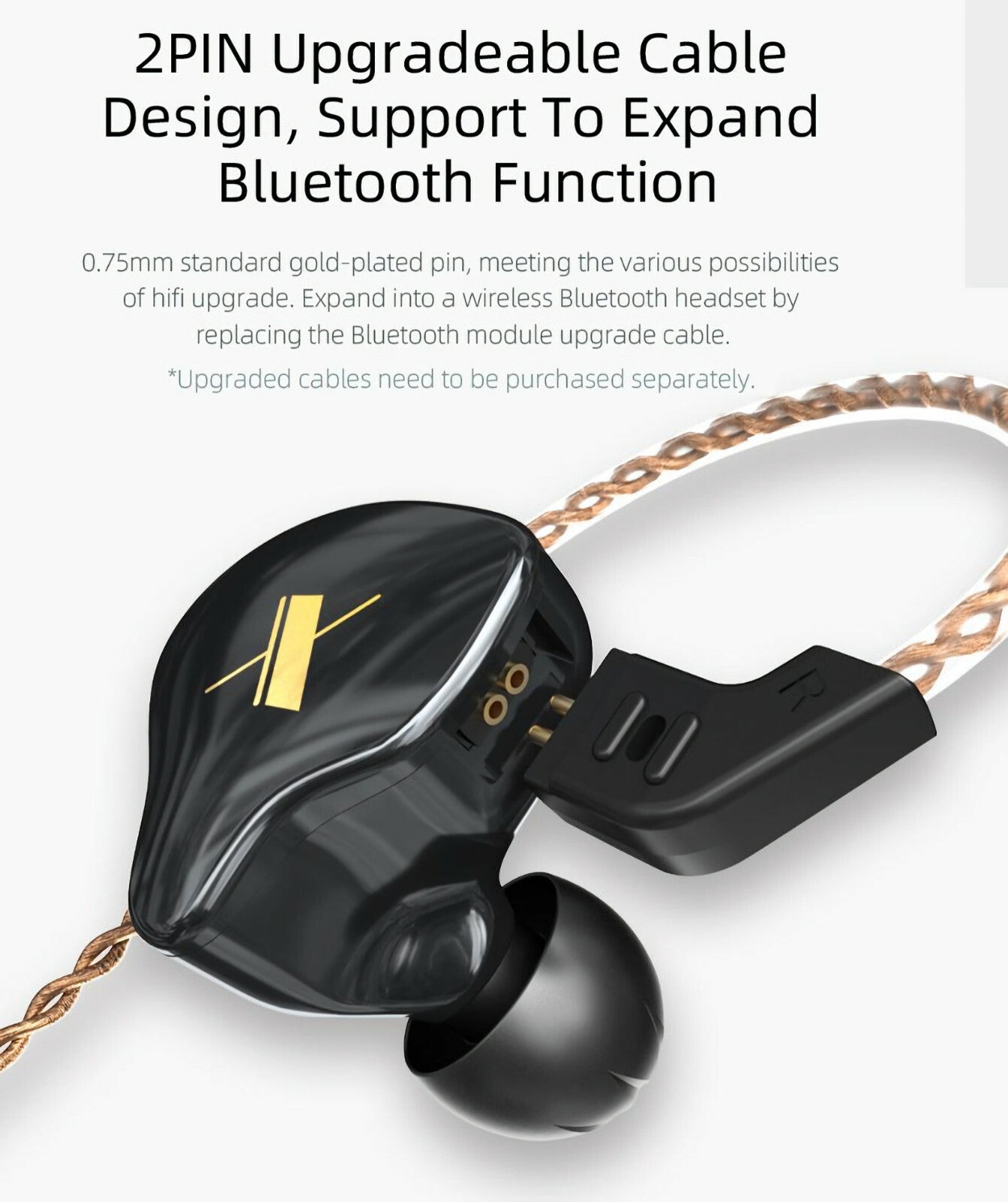 KZ EDX High-End Professional HiFi In-Ear Kopfhörer Headset Schwarz Weiß Kristall