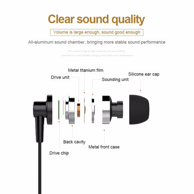 In-Ear Headset JD89 Schwarz Kopfhörer Earphone Bass für Samsung Xiaomi LG HTC