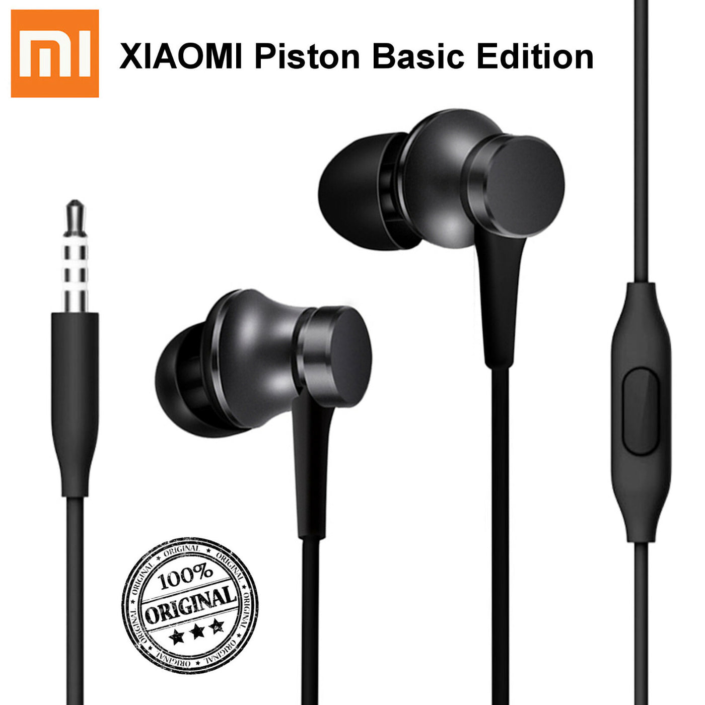 Original XIAOMI Piston Pro Basic Edition Kopfhörer Headset 3.5mm Schwarz