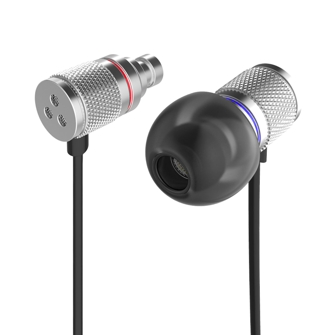 High-End Headset Kopfhörer KZ HDS3 Professional Silber In-Ear in PU Hardcase