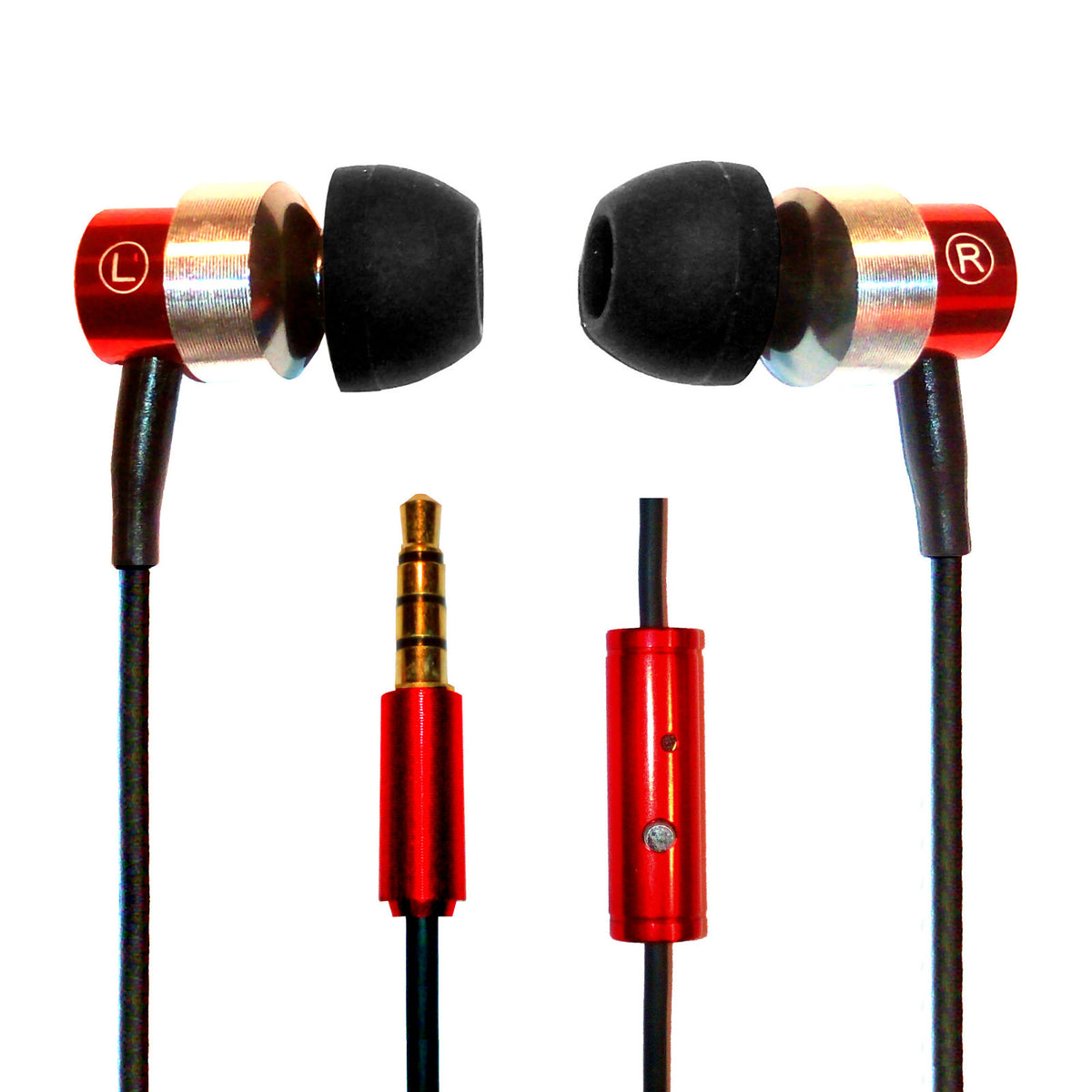 Rotes KZ Pro 3 In-Ear-Headset mit Mikrofon
