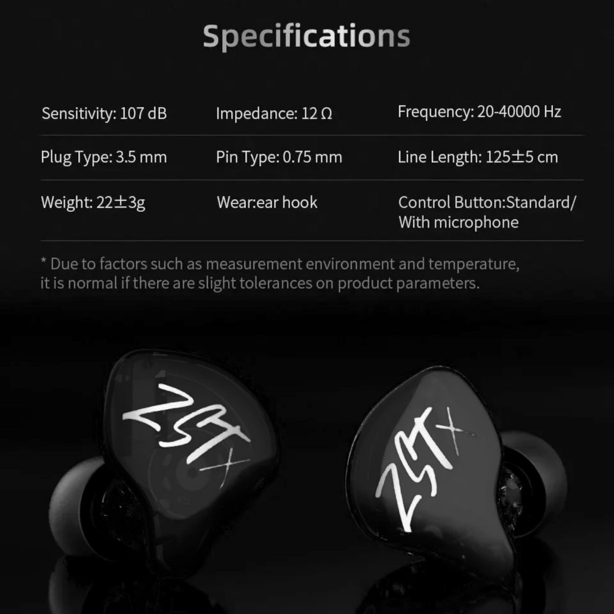 Schwarzes KZ ZSTx Pro Hybrid In-Ear-Headset
