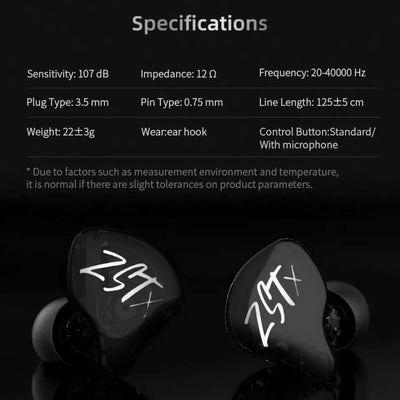 High-End In Ear Kopfhörer KZ ZSTx Pro Mic Black Messing In-Ear Premium Ohrhörer