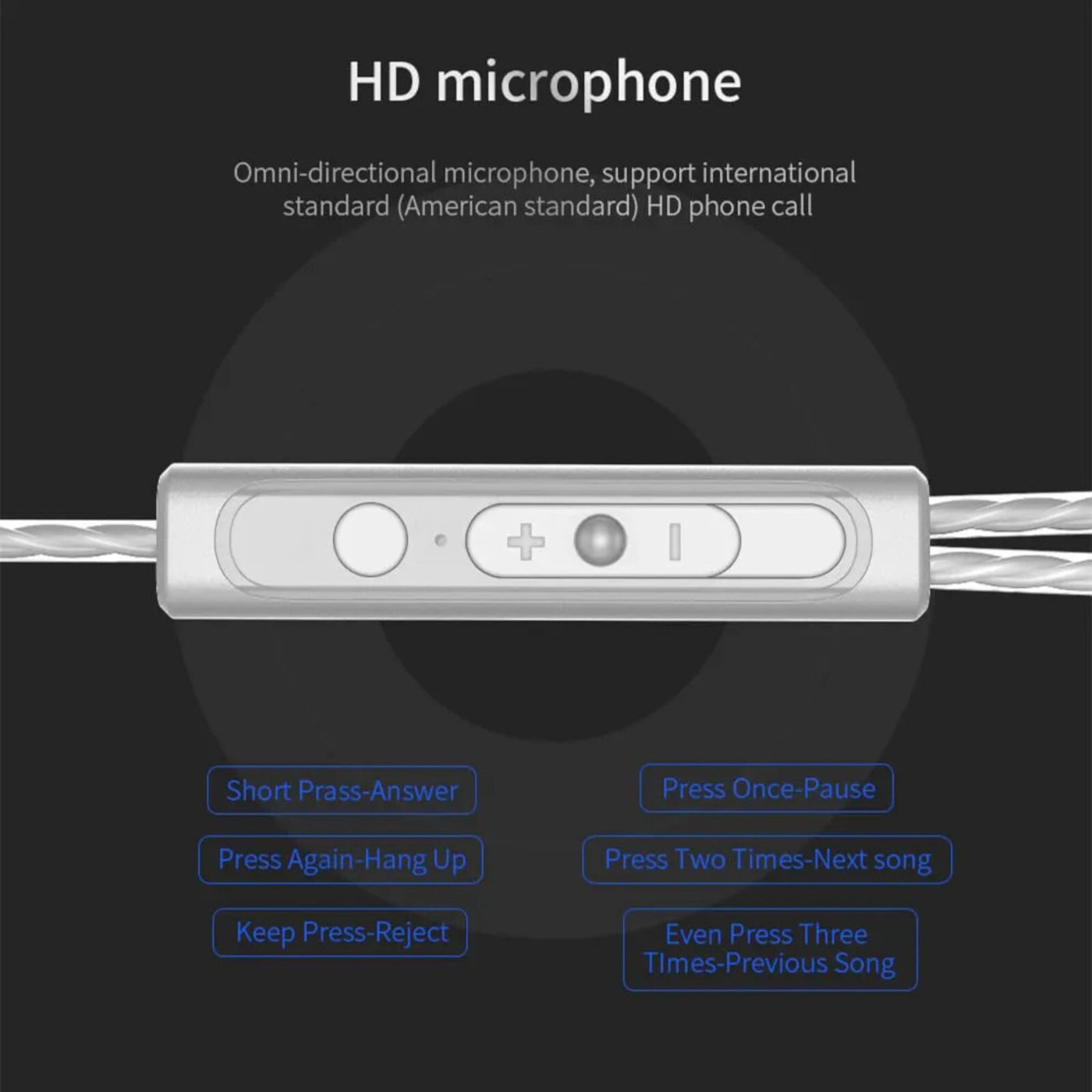 Premium Headset Kopfhörer QKZ CK5 HiFi In-Ear-Headset Ohrhörer + Hardcase