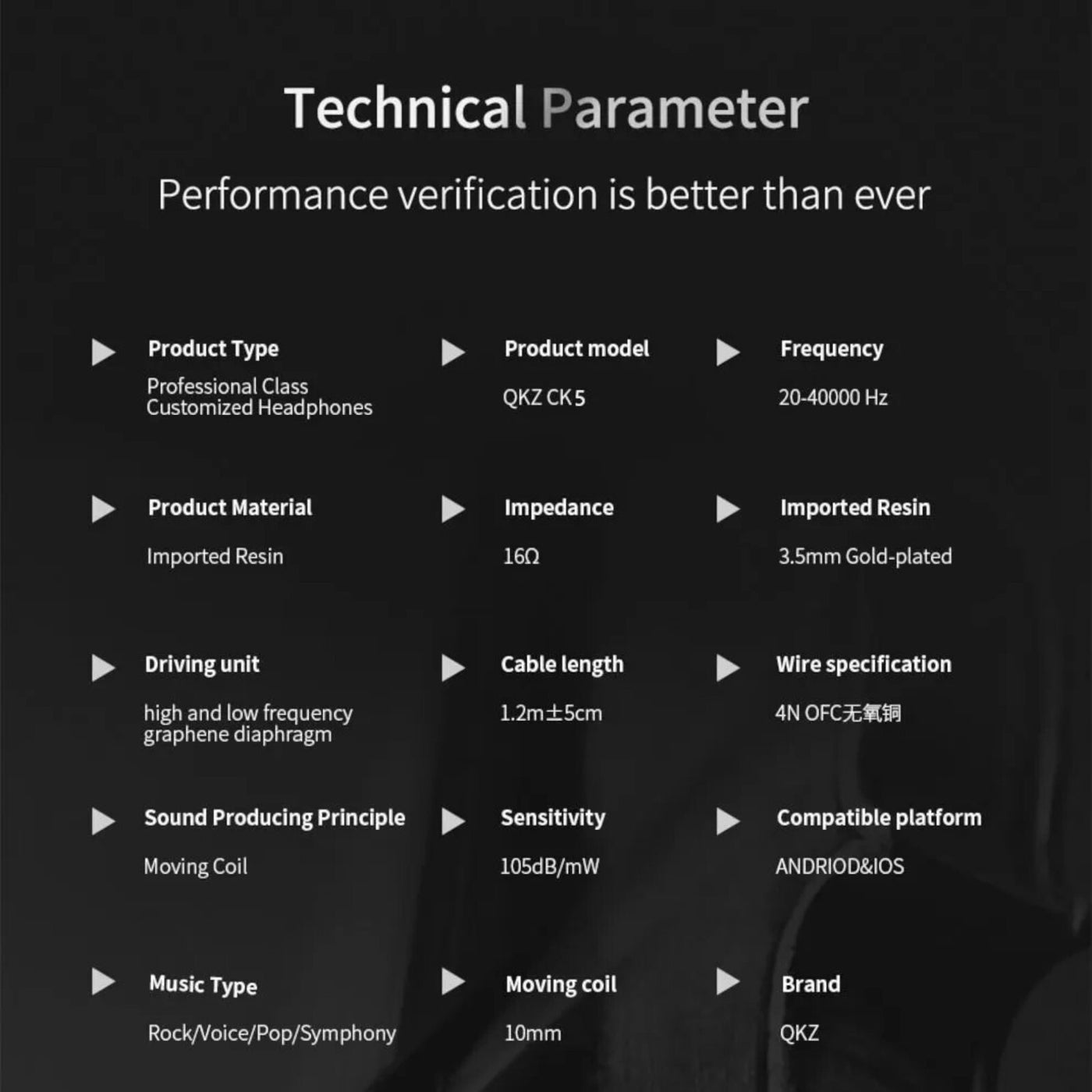 Premium Headset Kopfhörer QKZ CK5 HiFi In-Ear-Headset Ohrhörer + Hardcase