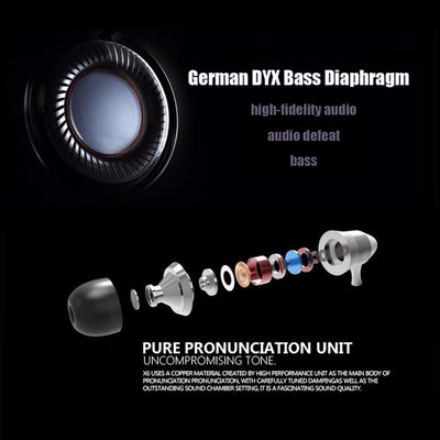 MEGABASS In-Ear Kopfhörer Headset X6 HS Pro Silber Metal Version Beats