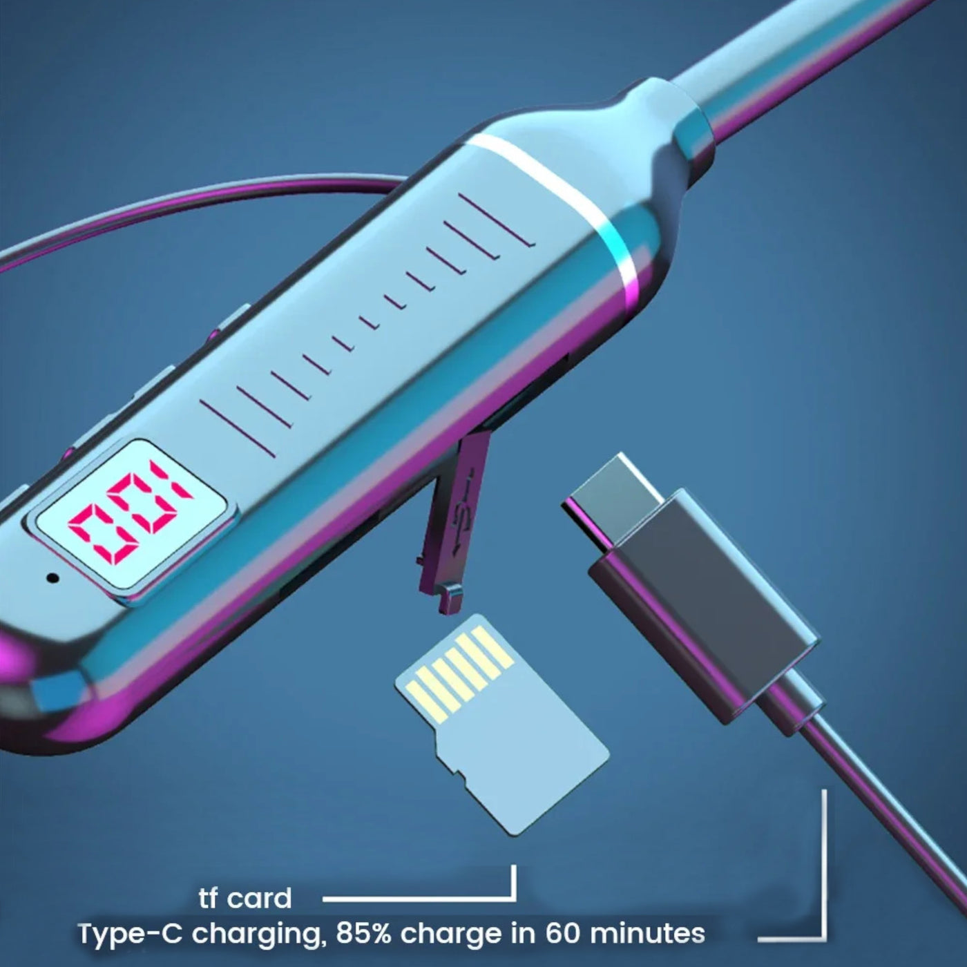 Sport Bluetooth In-Ear Kopfhörer G02 Headset mit Display IPX5 Wireless v5.2