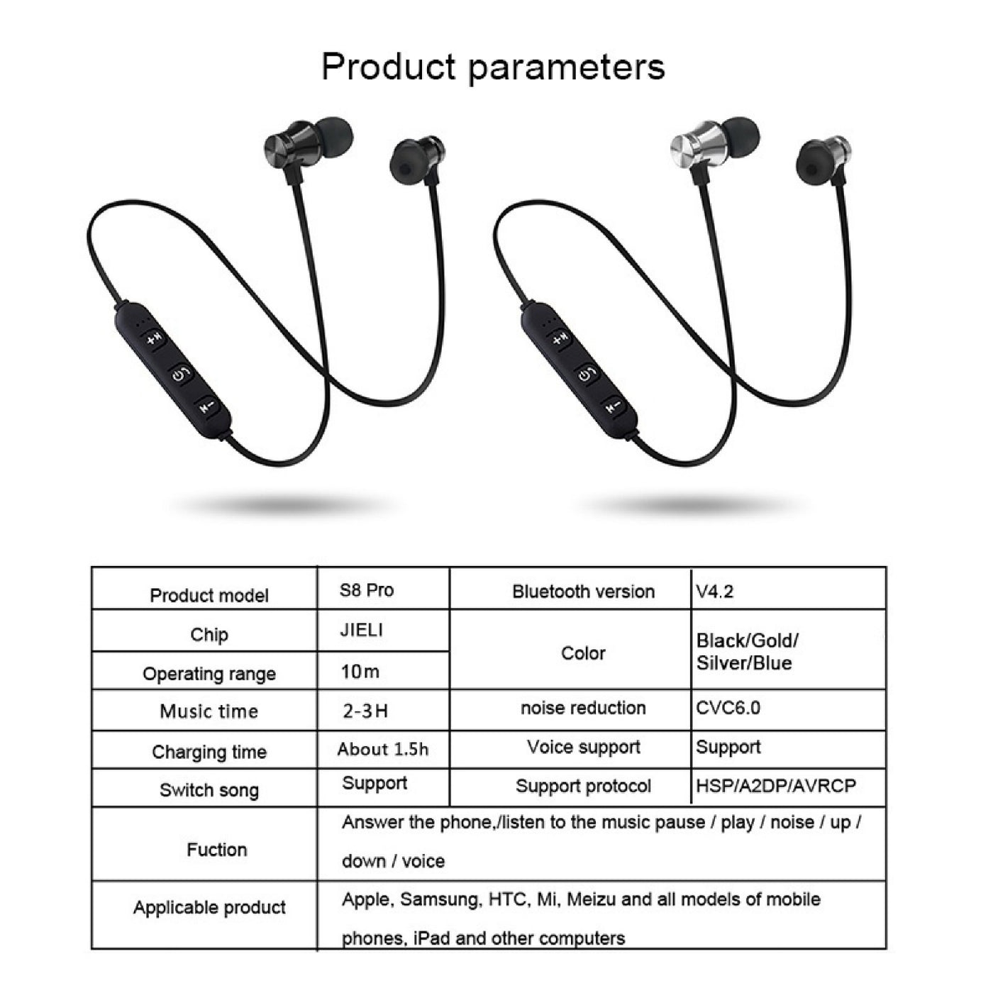 Bluetooth In Ear Kopfhörer Magnetisch Wireless Earphone Headphone M11