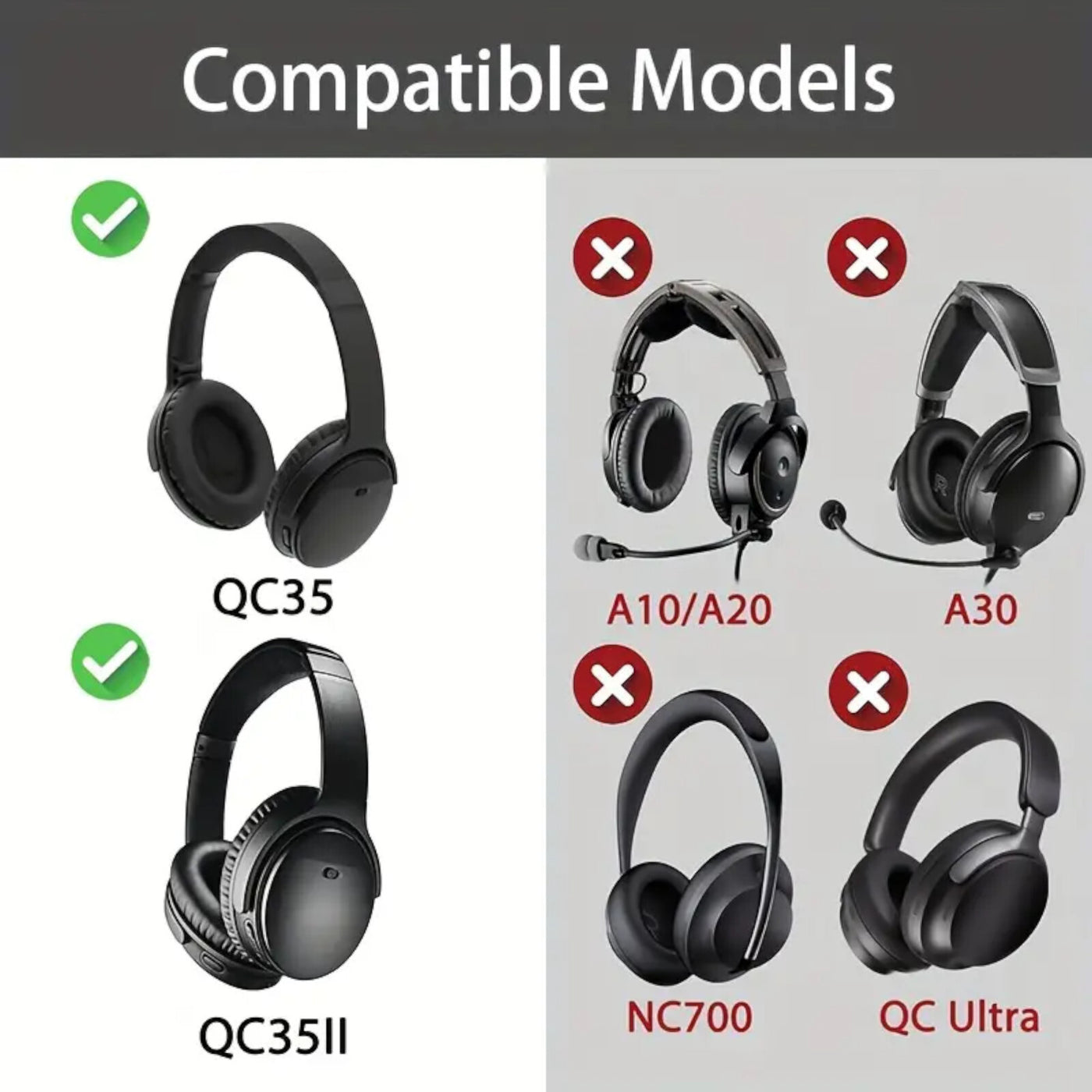 Ohrpolster für Bose QuietComfort QC35 QC15 QC45 QC25 Q35 II Dunkelblau