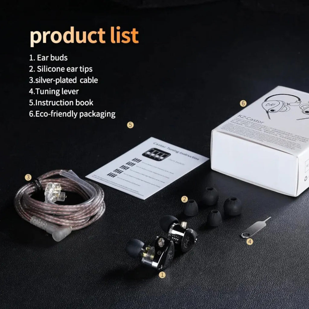KZ Castor In-Ear-Kopfhörer mit einstellbarem Bass