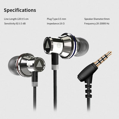 Premium Headset Kopfhörer QKZ-KD3 Pro HiFi In-Ear-Headset Ohrhörer
