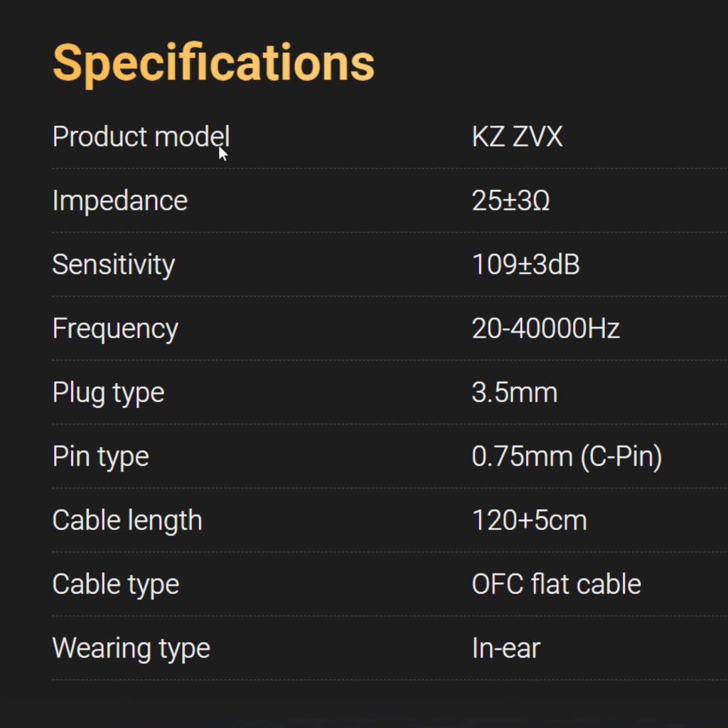 Schwarze KZ ZVX High-End In-Ear-Kopfhörer aus Metall