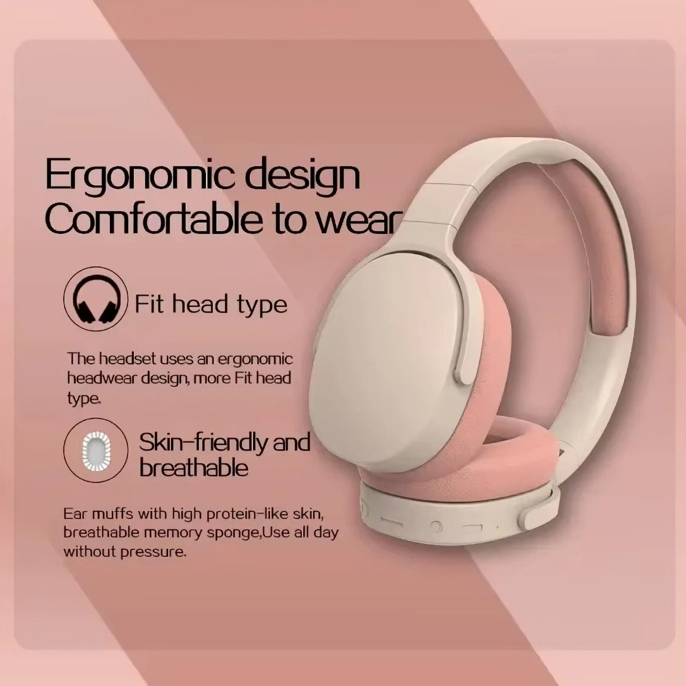 Wireless Bluetooth 5.3 Kopfhörer Bass Over Ear Hifi Stereo Headset True Sport