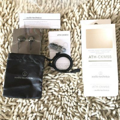 Audio Technica ATH-CKM55 Schwarz Kopfhörer In-Ear Headphone Earphone