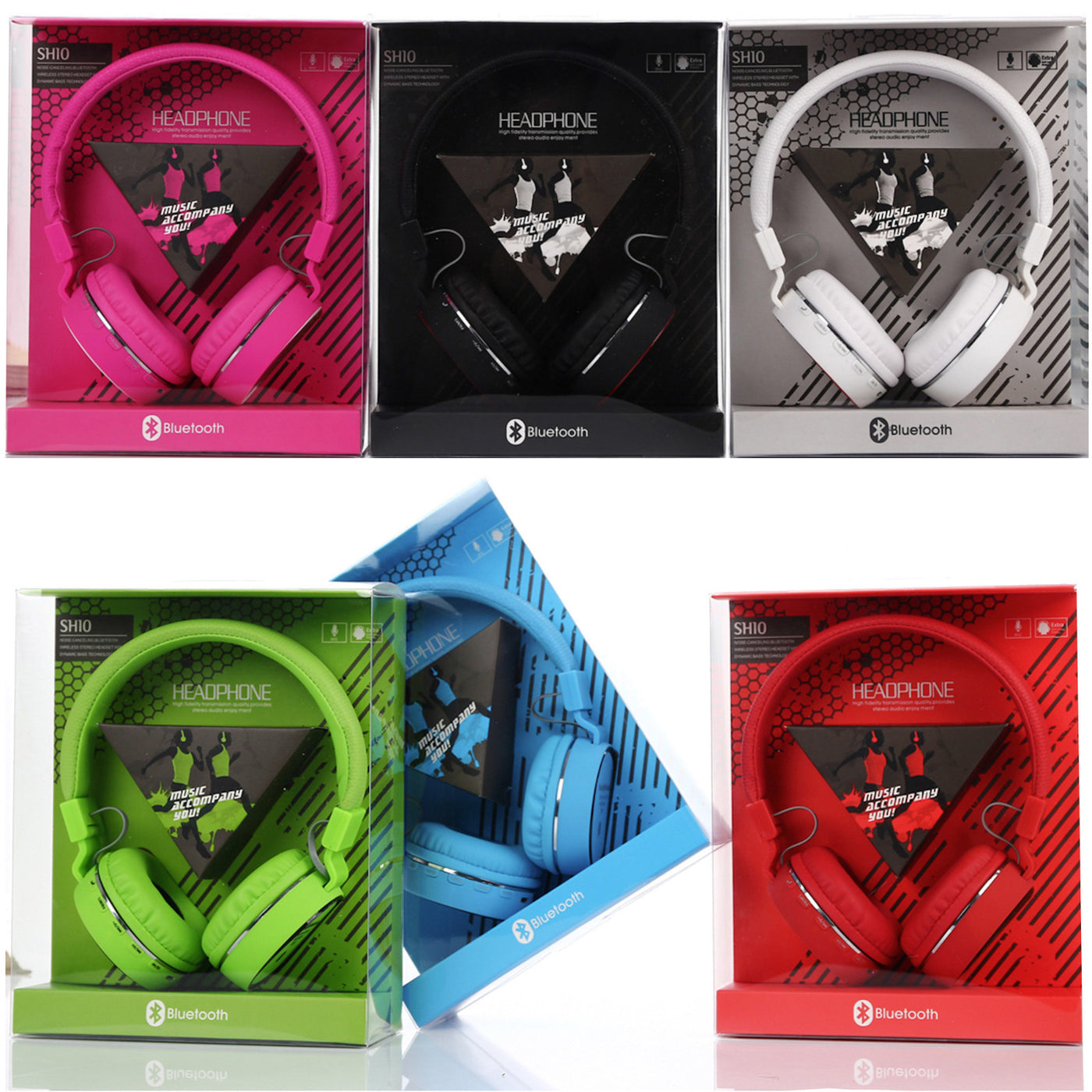 Super Bass Bluetooth Kopfhörer/Headset SH10 Wireless Headphone TF-Karte 3.5 mm