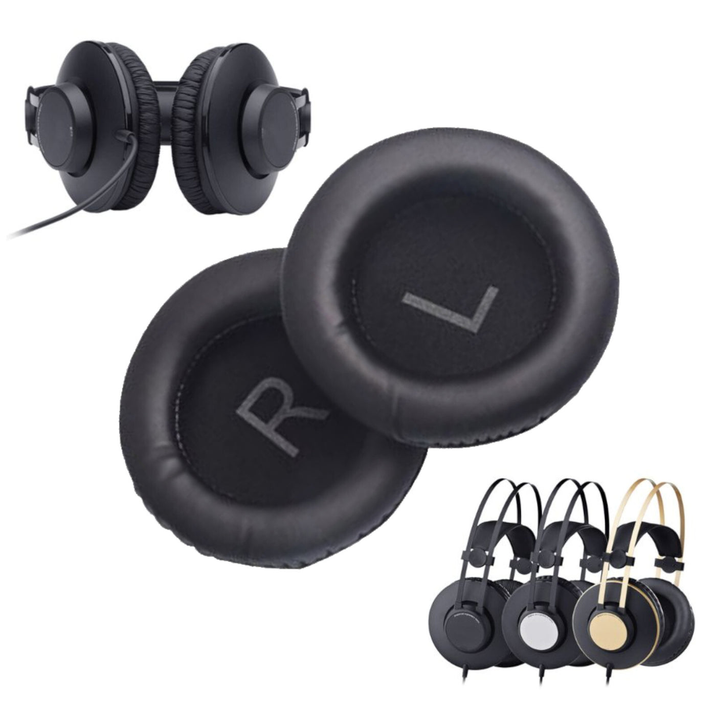 Ohrpolster für AKG Kopfhörer K52 K72 K92 K240 schwarz