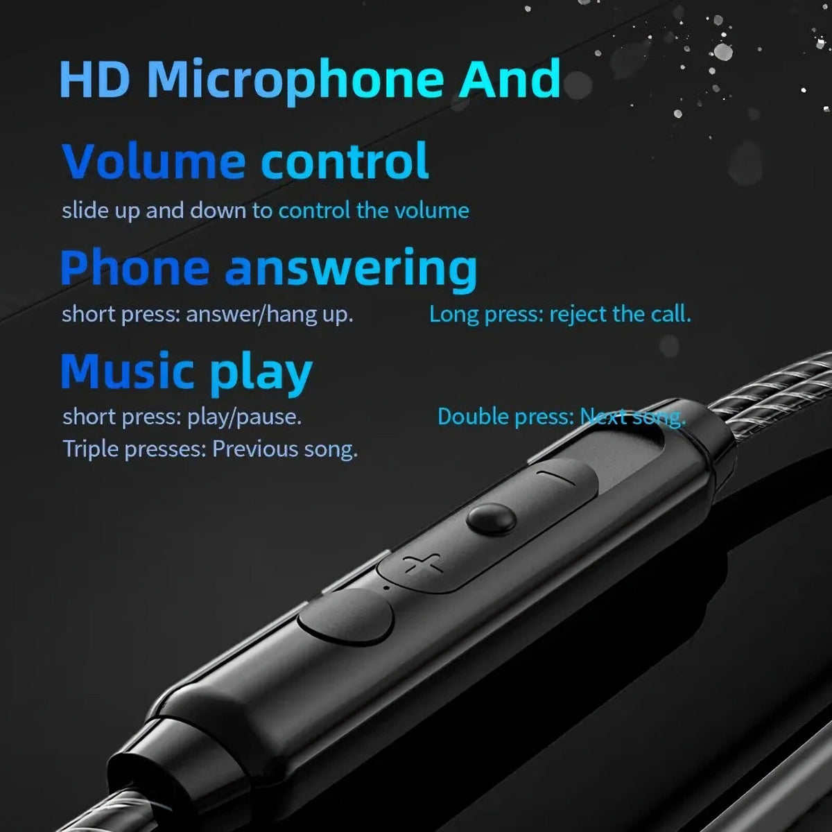 Schwarzes QKZ Zen In-Ear-Headset mit Full Bass