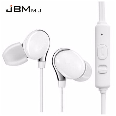 Kopfhörer Headset Premium JMB MJ Super Bass In-Ear in weiss + PU-Hardcase
