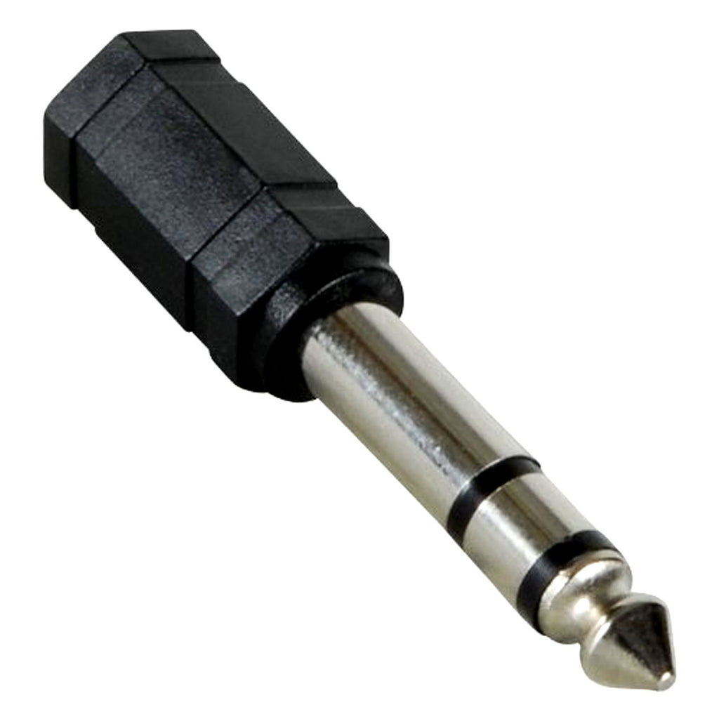 Vernickelter Klinkenadapter 3,5-mm-Buchse auf 6,35-mm-Stecker