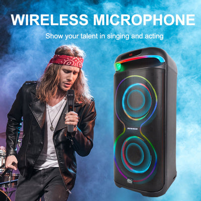 Partybox Sing-E ZQS8258 beleuchtete Lautsprecherbox 1800W Mic Bluetooth USB TWS