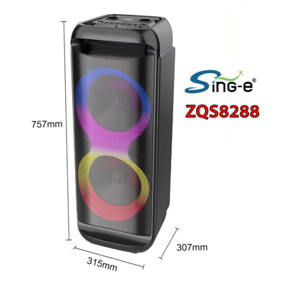 Partybox Sing-E ZQS8288 beleuchtete Lautsprecherbox Mic Bluetooth USB TWS