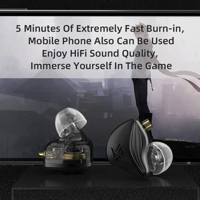 KZ ZEX Premium High-End Pro 3 Treiber HiFi In-Ear Kopfhörer Headset Schwarz