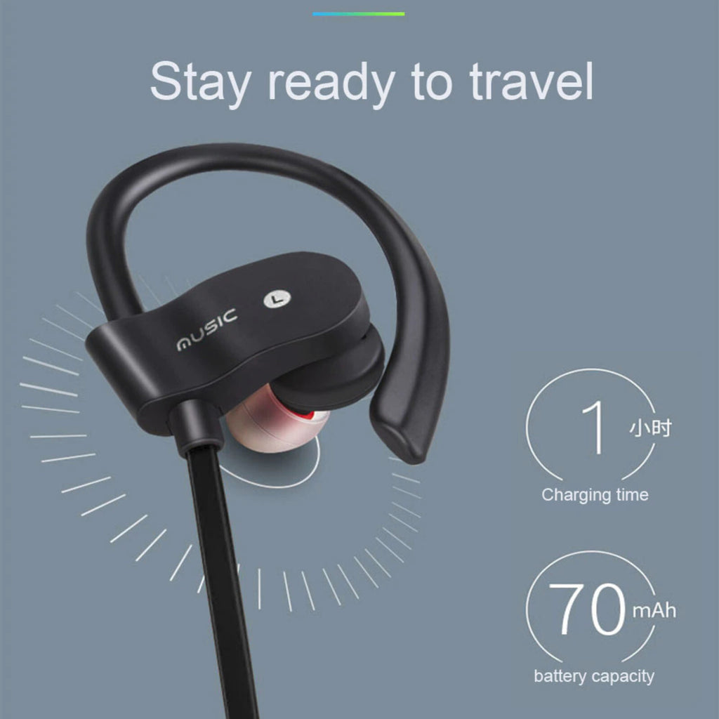Schwarzer OB-01 Bluetooth Sport-Ohrbügelkopfhörer