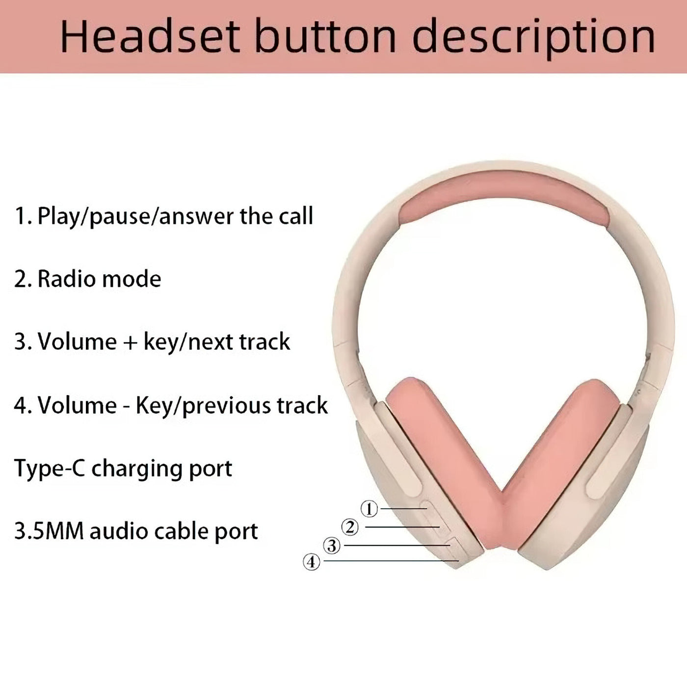 Wireless Bluetooth 5.3 Kopfhörer Bass Over Ear Hifi Stereo Headset True Sport