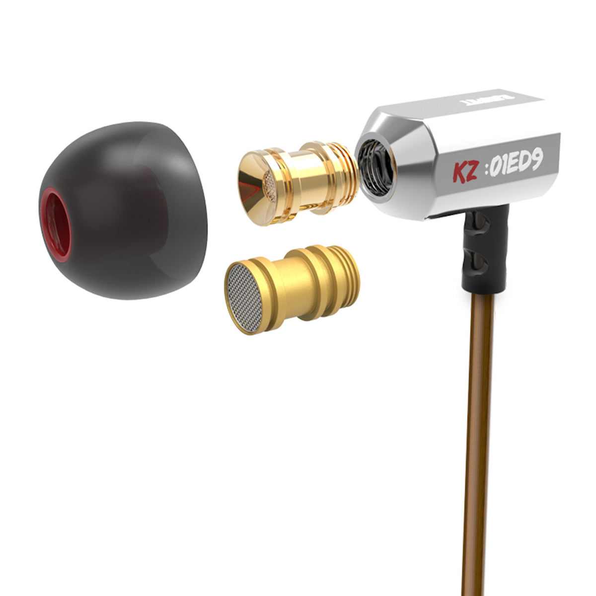 Silberne KZ ED9 HiFi In-Ear-Kopfhörer