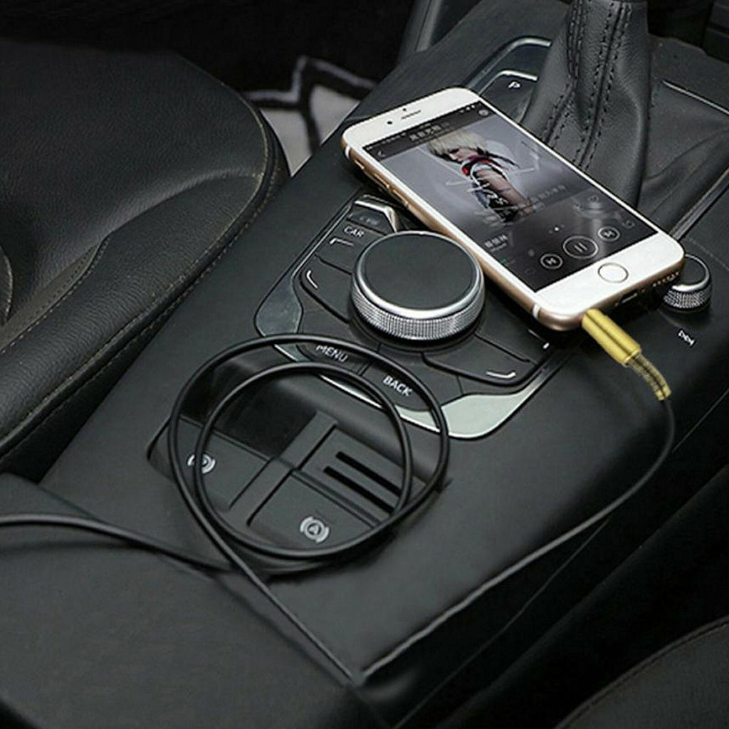 Schwarzes 1 m AUX-Kabel mit Winkelstecker