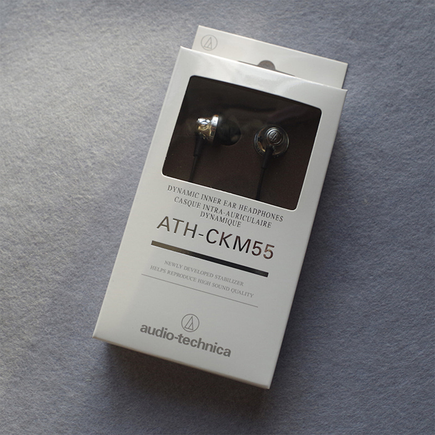 Audio Technica ATH-CKM55 Schwarz-Silber Kopfhörer In-Ear Headphone Earphone
