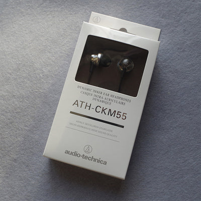 Audio Technica ATH-CKM55 Schwarz-Silber Kopfhörer In-Ear Headphone Earphone