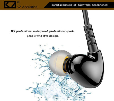 KZ-S6HS schwarz Professional High-End Sport Headset Metal In-Ear Kopfhörer Micro