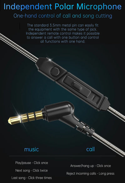 Original 3K K2 HD Professional HiFi Kopfhörer Headset Premium In-Ear Black