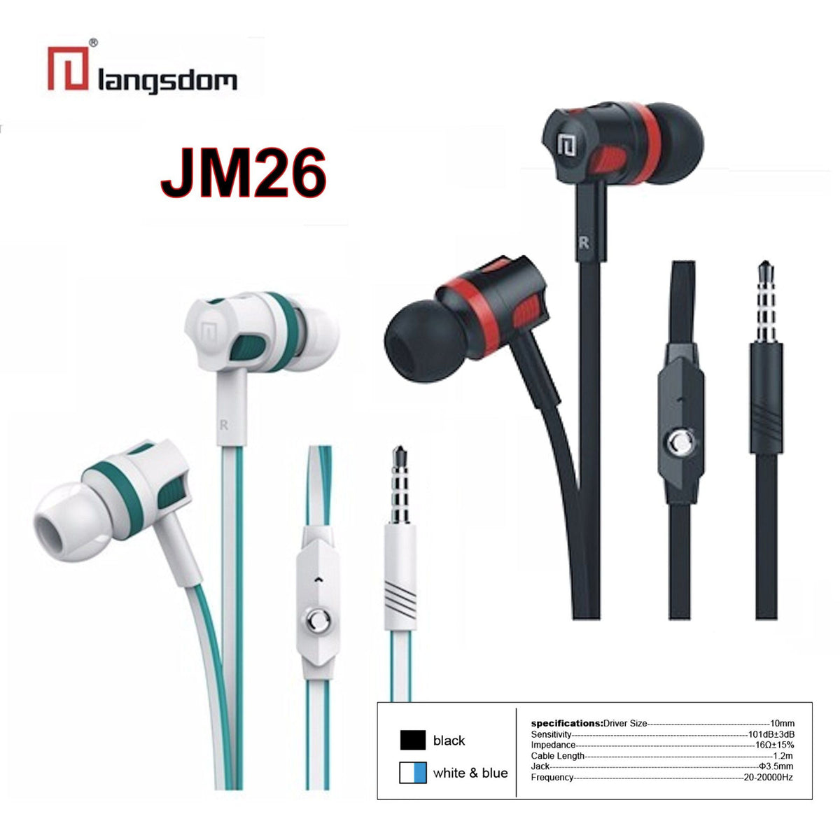 Langsdom JM26 In-Ear-Headset mit Mikrofon