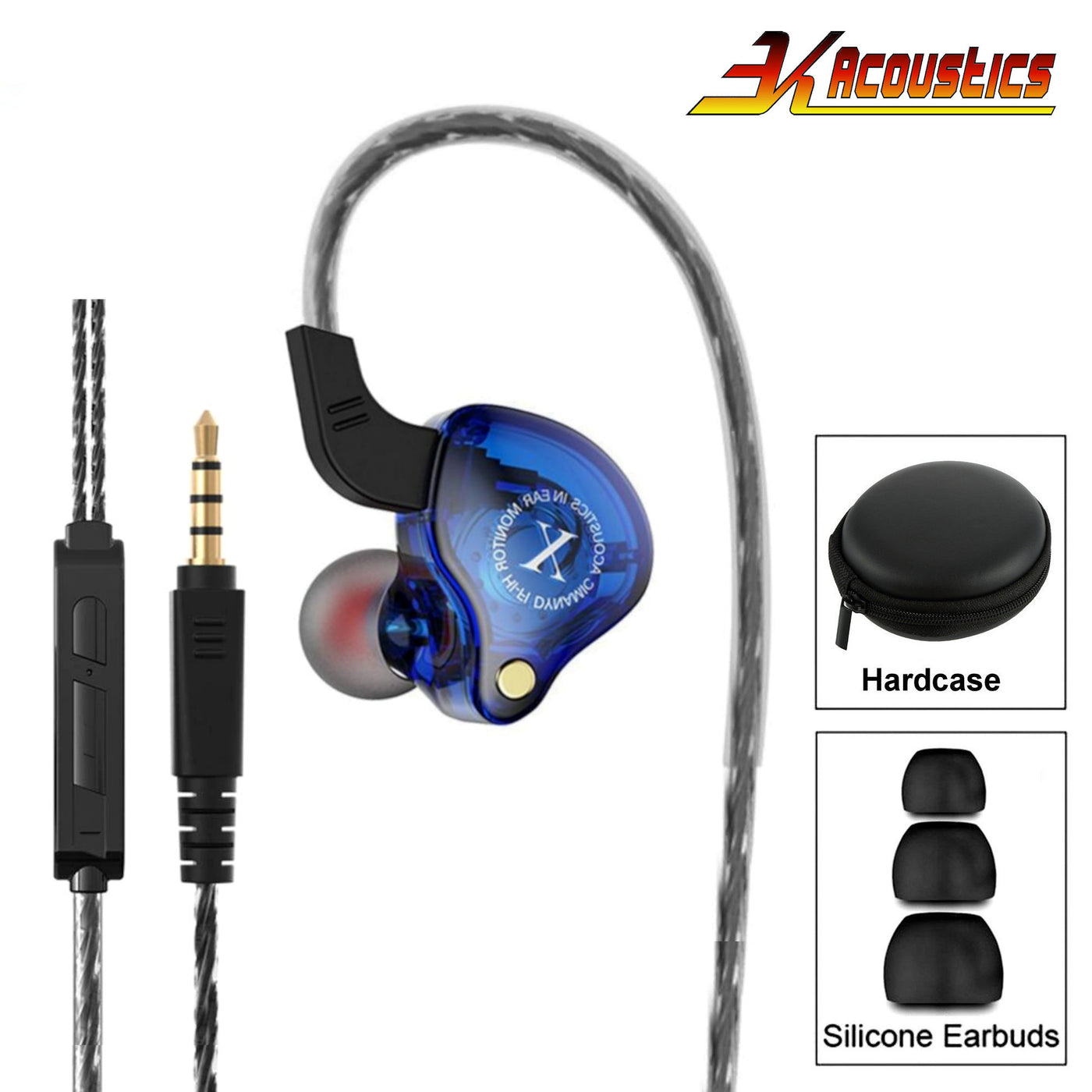 Original 3K X2 HD Professional HiFi Kopfhörer Headset Premium In-Ear Rot