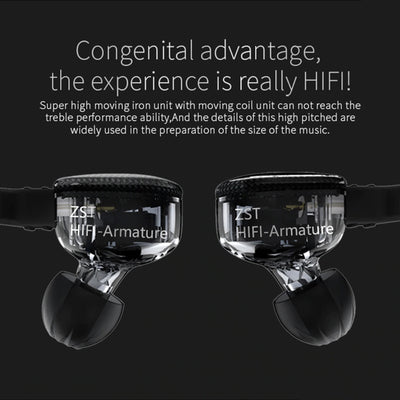 High-End In Ear Kopfhörer KZ ZST Pro Purple Blue In-Ear Premium Ohrhörer