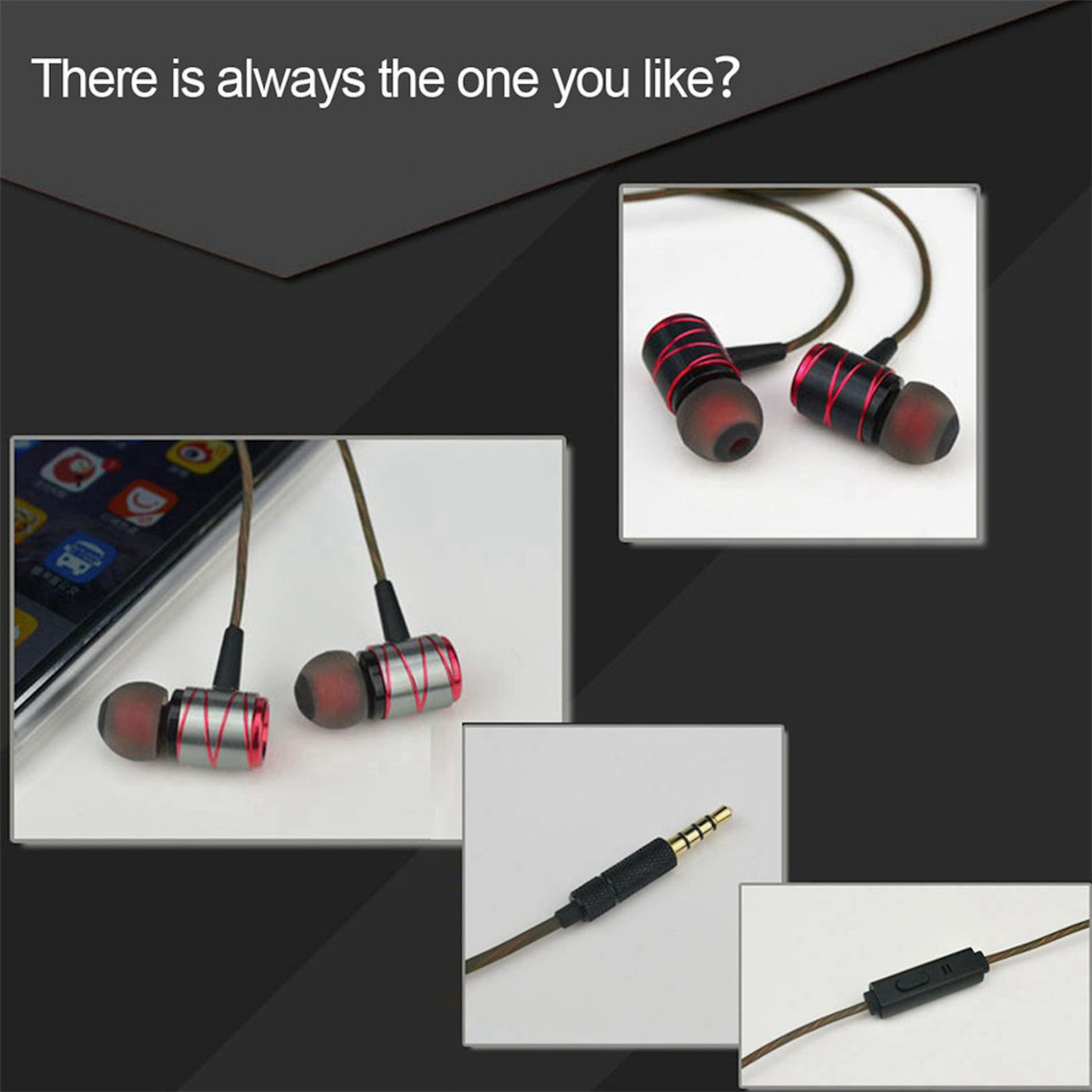 High-End Headset Kopfhörer KZ ED1HS Silber Rot In-Ear in PU Hardcase - Bass