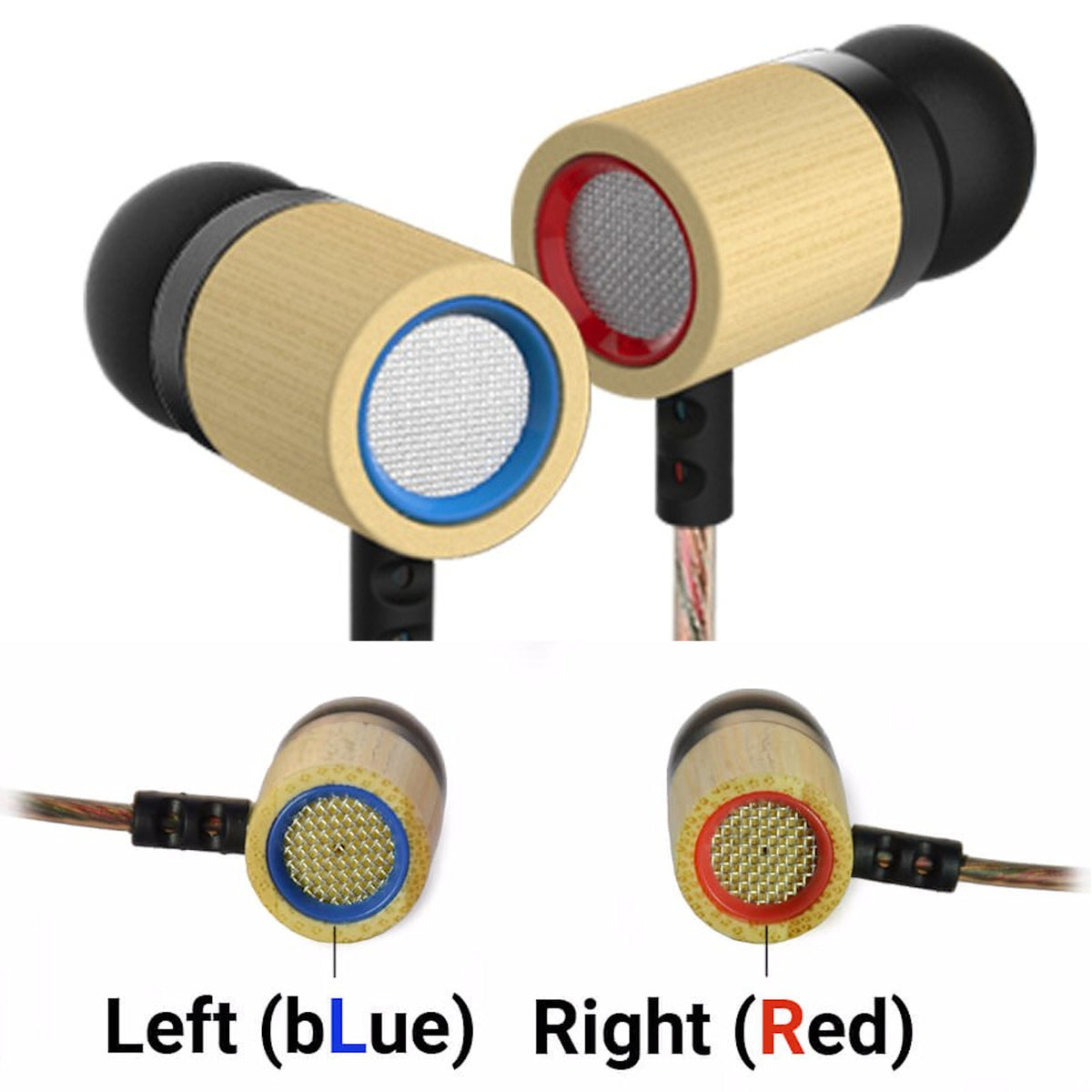 KZ ED7 Bambus-Holz In-Ear-Kopfhörer mit PU-Hardcase