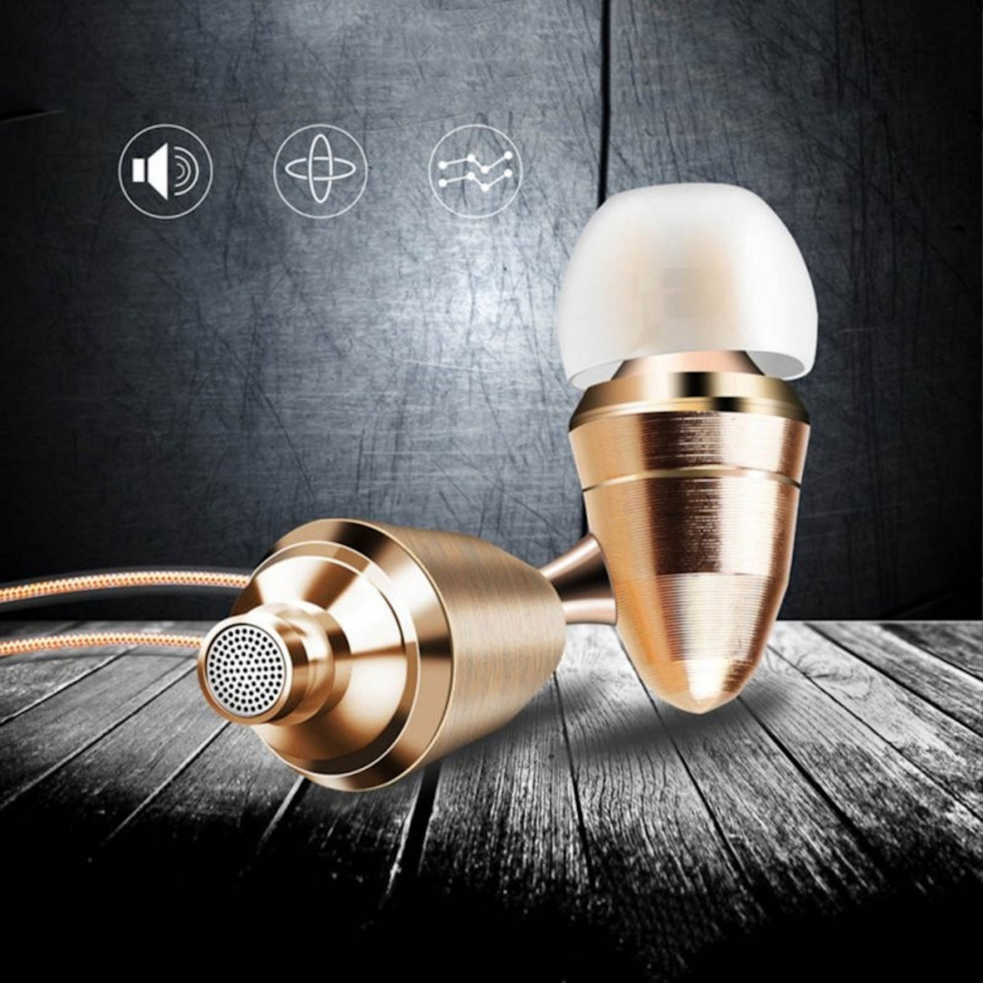 Super Bass In-Ear Kopfhörer KZ X6 X6HS Gold High-End Headset Headphones PU Case