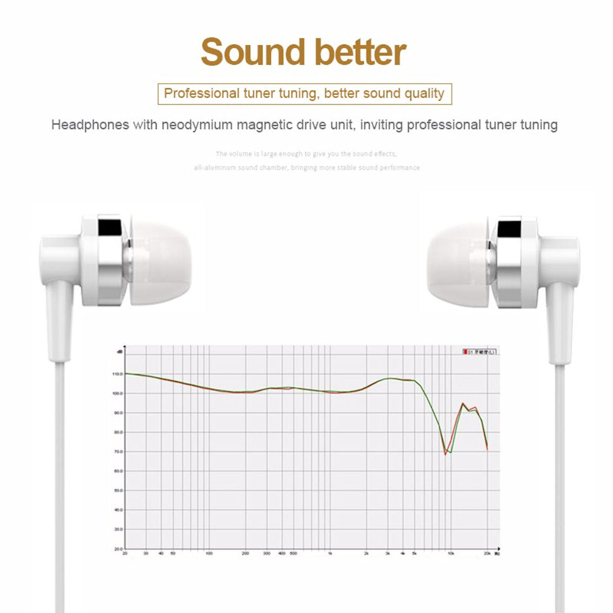 Weißes Langsdom JD89 In-Ear-Headset