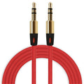Rotes 1 m AUX-Kabel mit zwei 3,5-mm-Steckern