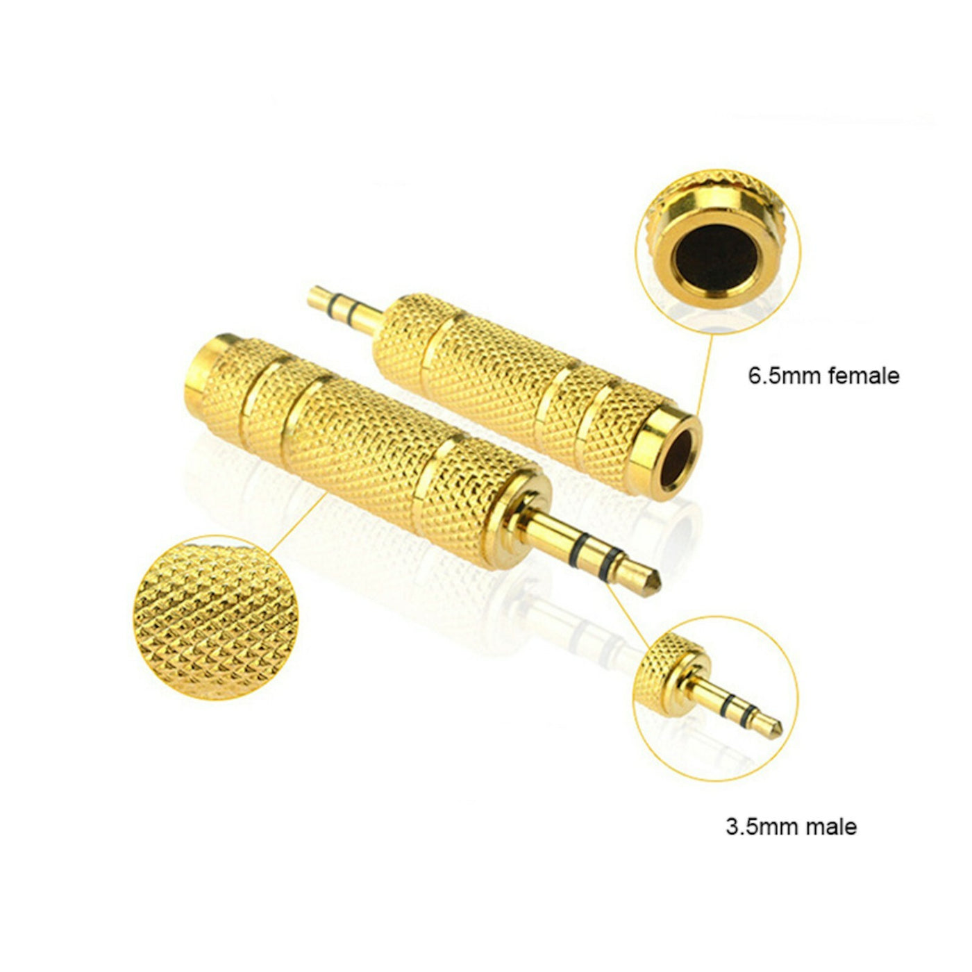 Klinken Adapter 6,35mm Buchse auf 3,5mm Stecker Stereo AUDIO HIFI voll vergoldet