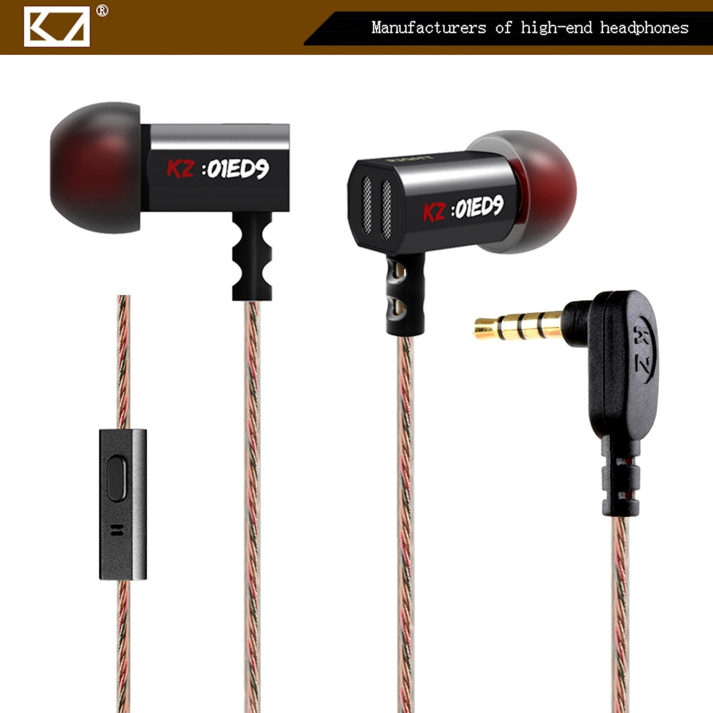 High-End Headset Kopfhörer KZ-ED9 Schwarz Professional In-Ear-Headset Ohrhörer