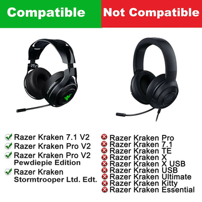 Ohrpolster Ear Pads für Razer Kraken Pro 7.1 V2 Gaming Headset schwarz