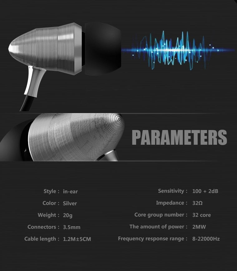MEGABASS In-Ear Kopfhörer Headset X6 HS Pro Silber Metal Version Beats