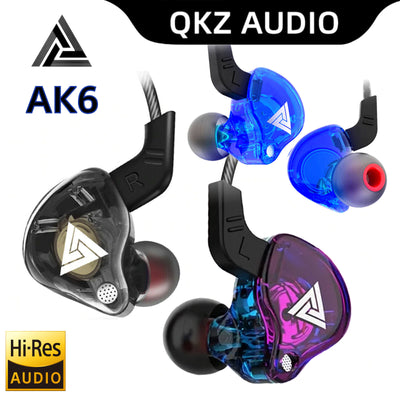 Premium Headset Kopfhörer QKZ-AK6 HiFi In-Ear-Headset Ohrhörer + Hardcase