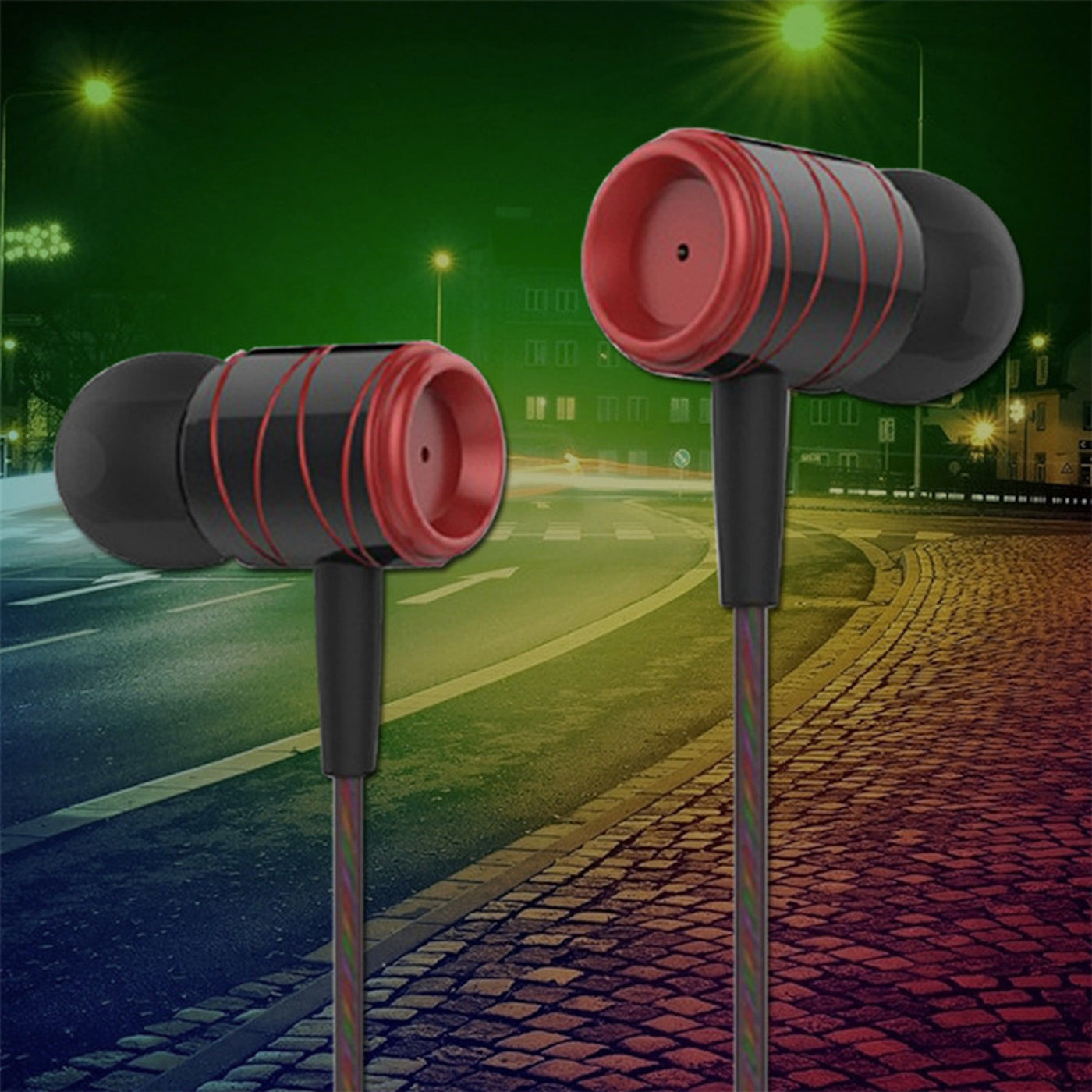 High-End Headset Kopfhörer KZ ED1HS Schwarz Rot In-Ear in PU Hardcase - Bass