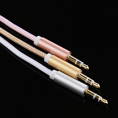 1m Audio Stereo Kopfhörer Nylon Anschlusskabel 3,5mm Klinke Stecker > Stecker